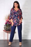 Cumpara ieftin Compleu Elegant Rany Navi Floral - 52Marimea, Yves