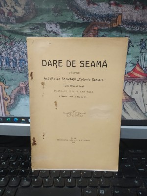 Dare de seamă despre Activitatea Societății Colonia Școlară din orașul Iași pe &amp;icirc;nt&amp;acirc;iul ei an de existență 1 martie 1909-1 martie 1911, Iași 1911, 013 foto