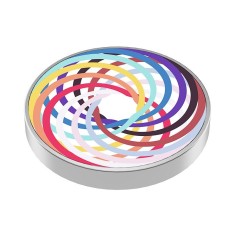 Spinner Giroscopic Metalic, Flippy, Jucarie Rotativa Anti-stres, Otel Inoxidabil, 3.8 x 0.6 cm, Efect Optic Spirala Hipnotica, Model Spirala Multicolo