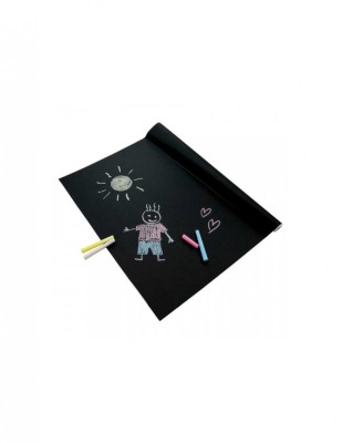 Folie autoadeziva Tabla neagra 2 m lungime si set creta colorata foto