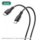 Cablu de date, JOKADE JA009, TAILI Series, USB Type C - USB Type C, 100W, 1m, Negru, Blister