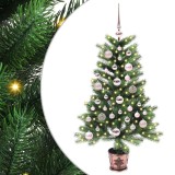 vidaXL Brad de Crăciun cu 150 LED cu suport Verde 90 cm PE 3396302
