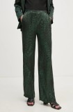 La Petite Fran&ccedil;aise pantaloni PFPALPITANT femei, culoarea verde, drept, high waist, PFPALPITANT