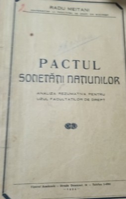 PACTUL SOCIETATII NATIUNILOR RADU MEITANI foto