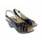 Sandale dama de vara cu platforme de 7 cm, din piele naturala lacuita, neagra, S50LACNEGRU