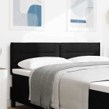 Cumpara ieftin Tablie LED cu benzi LED cu headboard Negru 144 cm tesatura