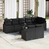 VidaXL Set de canapele pentru grădină 9 pcs Negru Rattan poli 3346783