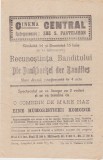 Afis original 1917 Cinema Central &ndash; Recunostinta Banditului / Die Dankbarkeit der Banditen &ndash; mare drama in 4 acte &ndash; editie bilingva romana-germana