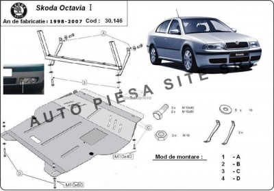 Scut metalic motor Skoda Octavia 1 I fabricata incepand cu 1998 - 2007 APS-30,146 foto