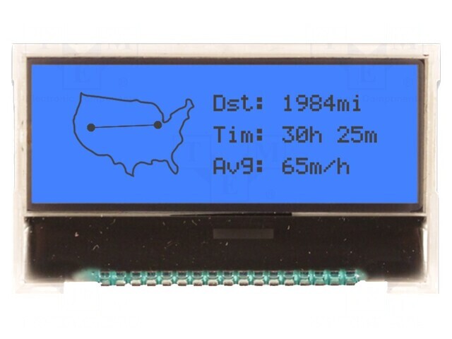 Display LCD Grafic 128x32 COG FSTN Albastru LED 3VDC