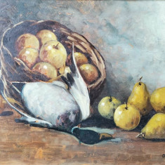 Cornel Raţiu (1882-1939)-Natură statică cu fructe şi vânat - pictură în ulei