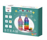 Cumpara ieftin Set de constructie magnetic, 108 piese, Magnetic Tiles, pastel de forme geometrice diferite, 2D, 3D