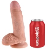 King Cock-7 Dildo Flesh with Balls 17.8 Cm-Latex, Ventuza