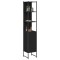 Gossi dulap de baie, negru, 33x33x185,5 cm, lemn prelucrat