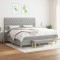 vidaXL Pat box spring cu saltea, gri deschis, 200x200 cm, textil 3137421