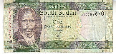 B11 1 - Bancnota foarte veche - Sudan - 1 Pound foto