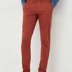 Pepe Jeans pantaloni James barbati, culoarea rosu, mulata