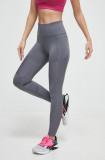 Cumpara ieftin Reebok leggins de antrenament Lux Collection culoarea gri, neted