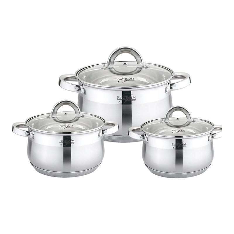 Set oale Platinum Collection, 2.1-3.9 l, 16-20 cm, 6 piese, inox, capac  sticla, Argintiu | arhiva Okazii.ro