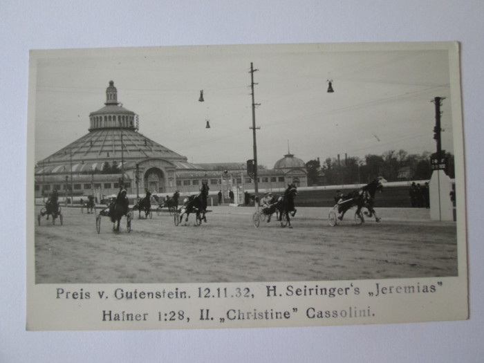 Fotografie originală model carte postala cursa trap hipodromul Viena 1932