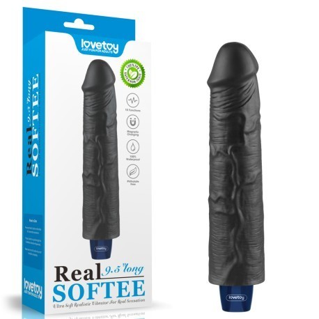 Dildo 9.5 &quot;Real Softee Reincarcabil Black