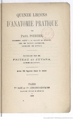 Paul Poirier - Quinze lecons d&amp;#039;anatomie pratique foto