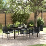 vidaXL Set de 4 Negru Poliratan 54x60.5x83.5 cm Rezistent