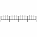vidaXL Gard de grădină cu v&acirc;rf tip suliță din oțel 714,5x150 cm, negru 277733