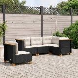 Cumpara ieftin Gossi set mobilier de gradina cu perne, 5 piese, negru, poliratan