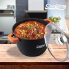 Oala Aluminiu Turnat Heinner, 28cm, 10L, Capac Sticla Termorezistenta, Invelis Ceramic Marmorat