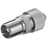 Conector metalic coaxial tata cu surub, Goobay 11479
