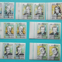 TIMBRE ROMÂNIA LP1362 ANIVERSARI COMEMORĂRI PERSONALITATI serie în pereche MNH