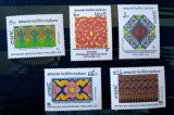 Laos 1988 folclor, carpete tradiționale , serie 5v nestampilata