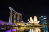 Fototapet autocolant City86 Singapore noaptea, 250 x 150 cm