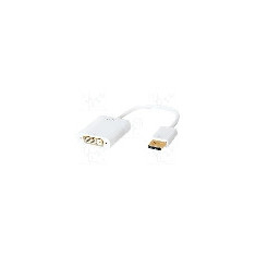 Cablu DisplayPort - DVI, DisplayPort mufa, DVI-D (24+1) soclu, {{Lungime cablu}}, alb, LOGILINK - CV0058B