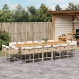 vidaXL Set mobilier de grădină cu perne, 17 piese, bej, poliratan 3211432