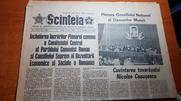 ziarul scanteia 6 iulie 1979-foto cartierul balta alba,cuvantarea lui ceausescu