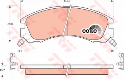 Set placute frana,frana disc MITSUBISHI PAJERO III (V7_W, V6_W) (1999 - 2007) TRW GDB3200 foto