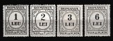 ROMANIA 1924 TAXE DE PLATA INSCRIPTIA ROMANIA FARA FILIGRAN EMISIUNEA a VI-a SERIE STARE MNH, Nestampilat