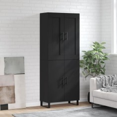 vidaXL Dulap &icirc;nalt, negru, 69,5x34x180 cm, lemn compozit 3199578