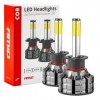 Kit 2 Becuri LED H1, 3800lm, 6500K, COB 4Side, 12/24V, 38W, Alb Xenon, Racire Activa, Aliaj Aluminiu