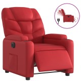 Cumpara ieftin Fotoliu rabatabil electric, rosu, piele ecologica