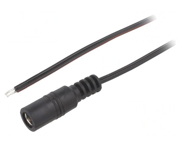 Cablu DC 5,5/2,1 Soclu Drept Negru 2m