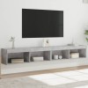 VidaXL Comode TV cu lumini LED, 2 buc., gri beton, 100x30x30 cm