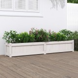 Cumpara ieftin Jardinieră de grădină, alb, 180x31x31 cm, lemn masiv de pin