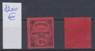 Posta locala Paltinis Hohe Rinne timbru rarisim 2 heller nedantelat din 1906 nestampilat MNH foto