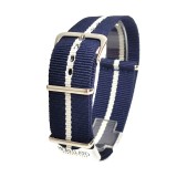 Curea tip NATO Bleumarin cu Alb Morellato Band Fabric Ribbon - 18mm, 20mm, 22mm
