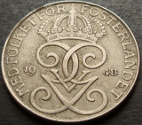 Cumpara ieftin Moneda istorica 5 ORE - SUEDIA, anul 1948 * cod 3024, Europa, Fier
