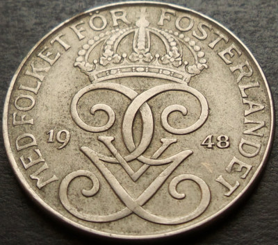 Moneda istorica 5 ORE - SUEDIA, anul 1948 * cod 3024 foto