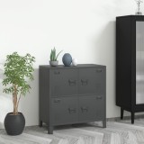 Dulap Depozitare Industrial Antracit 75x40x80cm Otel cu Raft si Etichete